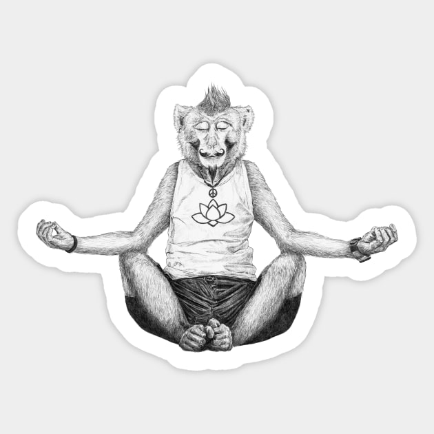 Monkey Yoga Sticker by ronnkools